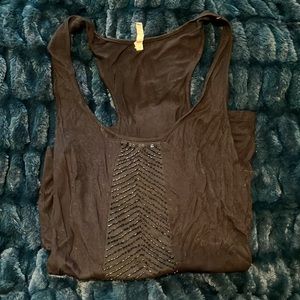 Willow & Clay Black tank w beads